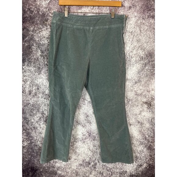 FREE PEOPLE Jeans Pants Womens L Blue In My Feelings Velvet Bootcut Zipper Boho - Picture 1 of 13